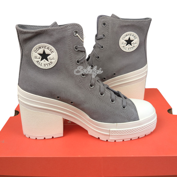 Converse Chuck 70 De Luxe Heel Platform Sharkskin Suede Sneaker Boot M10 W12 NEW - Picture 8 of 8